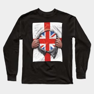 United Kingdom Flag English Flag Ripped - Gift for English Scottish Welsh Or Irish From United Kingdom Long Sleeve T-Shirt